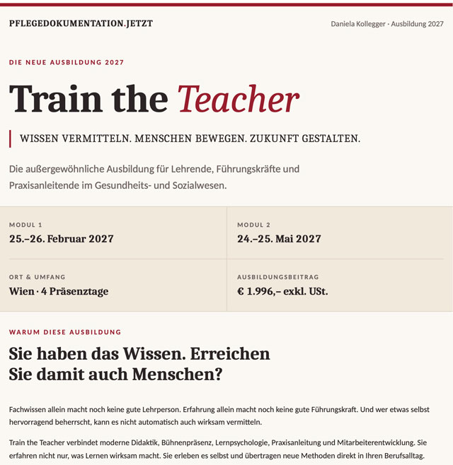 Neue Ausbildung 2027: Train the Teacher